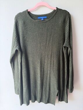 Apt. 9 Olive Green Mixed-Rib Crewneck Sweater Size xL